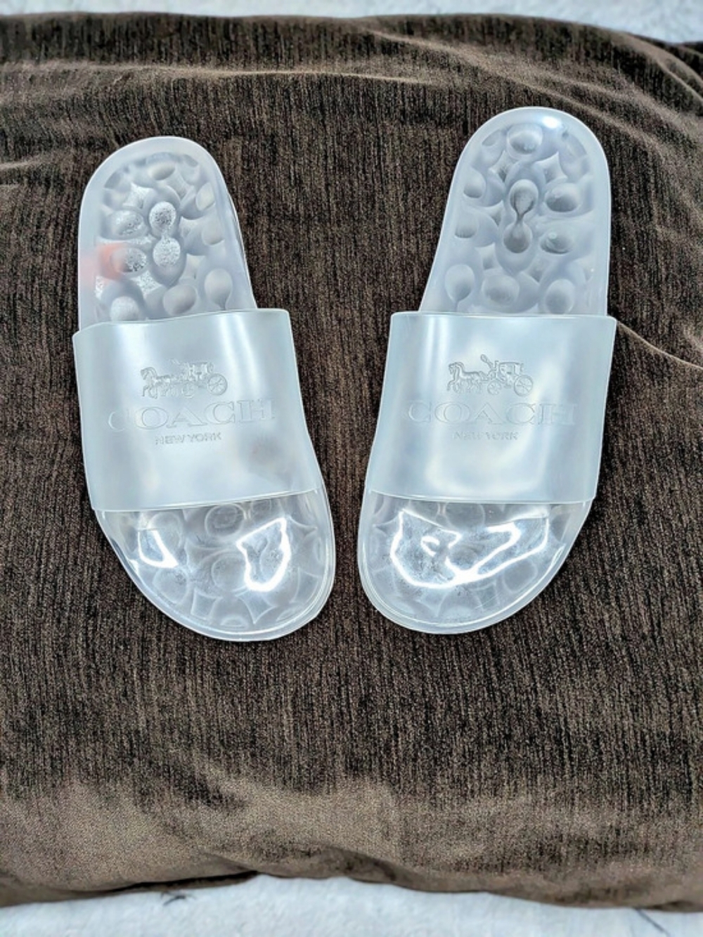 Coach Udele Slide Clear Signature Sandals
